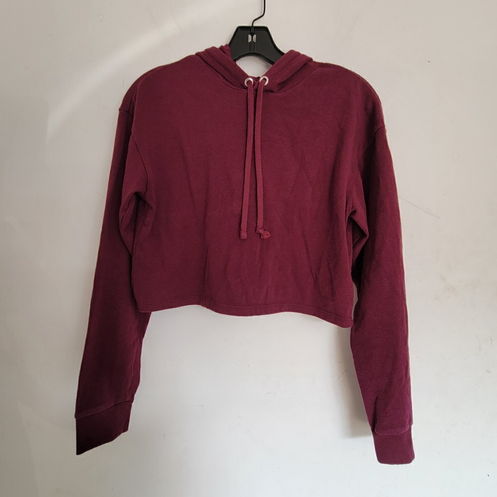 H&M Divided Cotton Cropped Pullover Hoodie Light Long Sleeve Sweatshirt Size XS